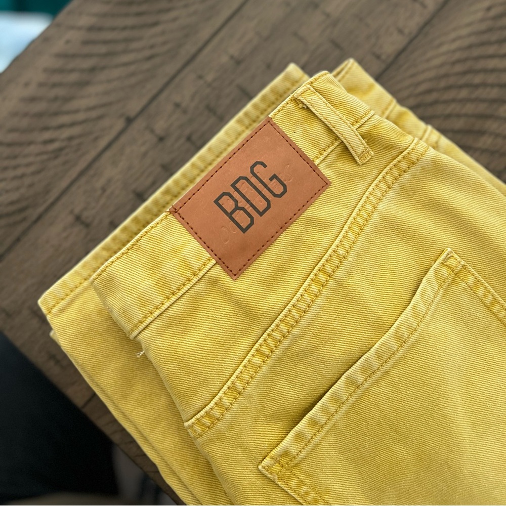 BDG Garment Dyed Baggy Fit Jeans Men's 28 x 30 Yellow Loose Y2K Skater High Rise - Picture 5 of 6